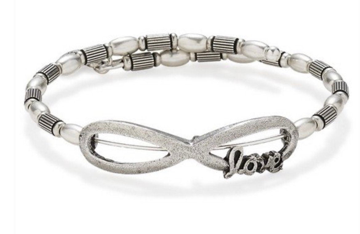 Alex And Ani - Infinite Love Wrap Vintage Sixty Six Rafaelian Silver/Gold Wrap Bracelet Bangle, Collector’s Gift for Her, Gently Loved