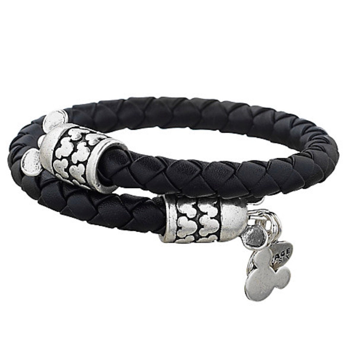 Alex and Ani - Disney Parks Exclusive, Braided Leather Wrap Vintage 66 Series Bangle Bracelet, 2 Different Styles, Gift for Her