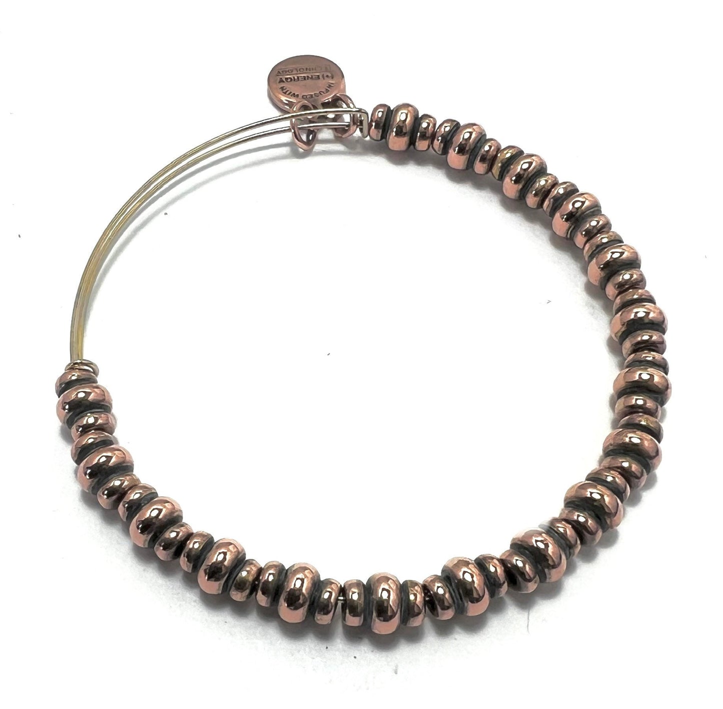 Alex and Ani - Nile Beaded Bangle in Rafaelian Rose Gold, + “You Got This” Charm Bangle, Slide Bracelet EUC - Gift for Her - 2 for 1 Bundle