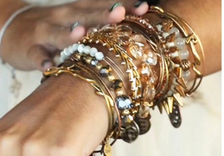 Alex and Ani - Peacock Feather Charm Bangle Bracelet