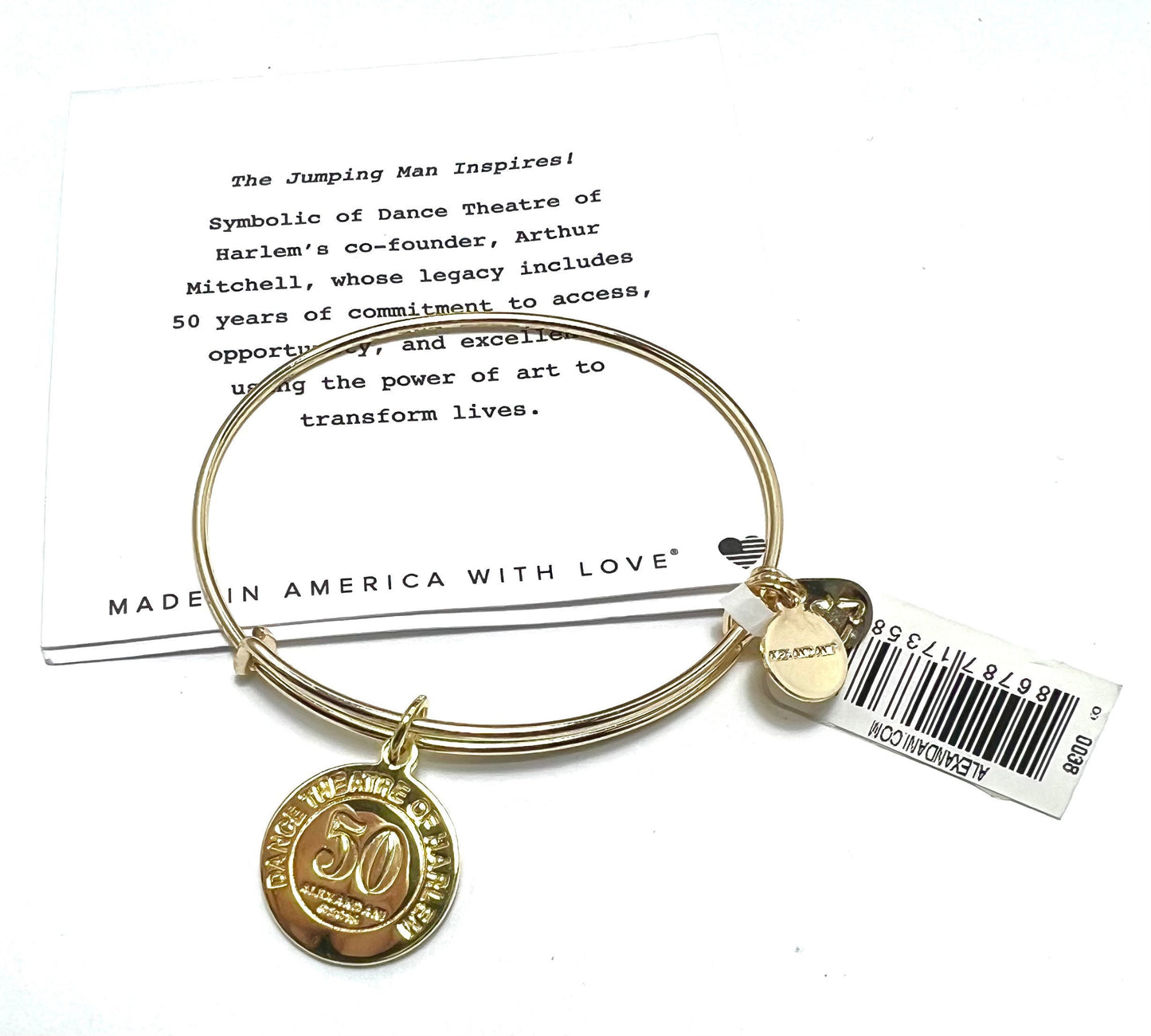 Alex and Ani - Dance Theater of Harlem, Shiny Rafaelian Gold, NWT + Card, Adjustable & Stackable, Bangle Bracelet, Collector’s Gift for Her