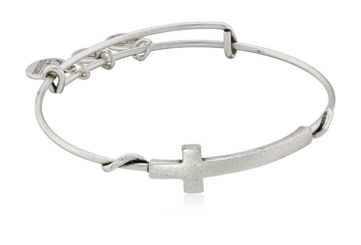 Alex and Ani - Sideways Cross Wrap Wire Bangle Bracelet Rafaelian Silver/Gold®