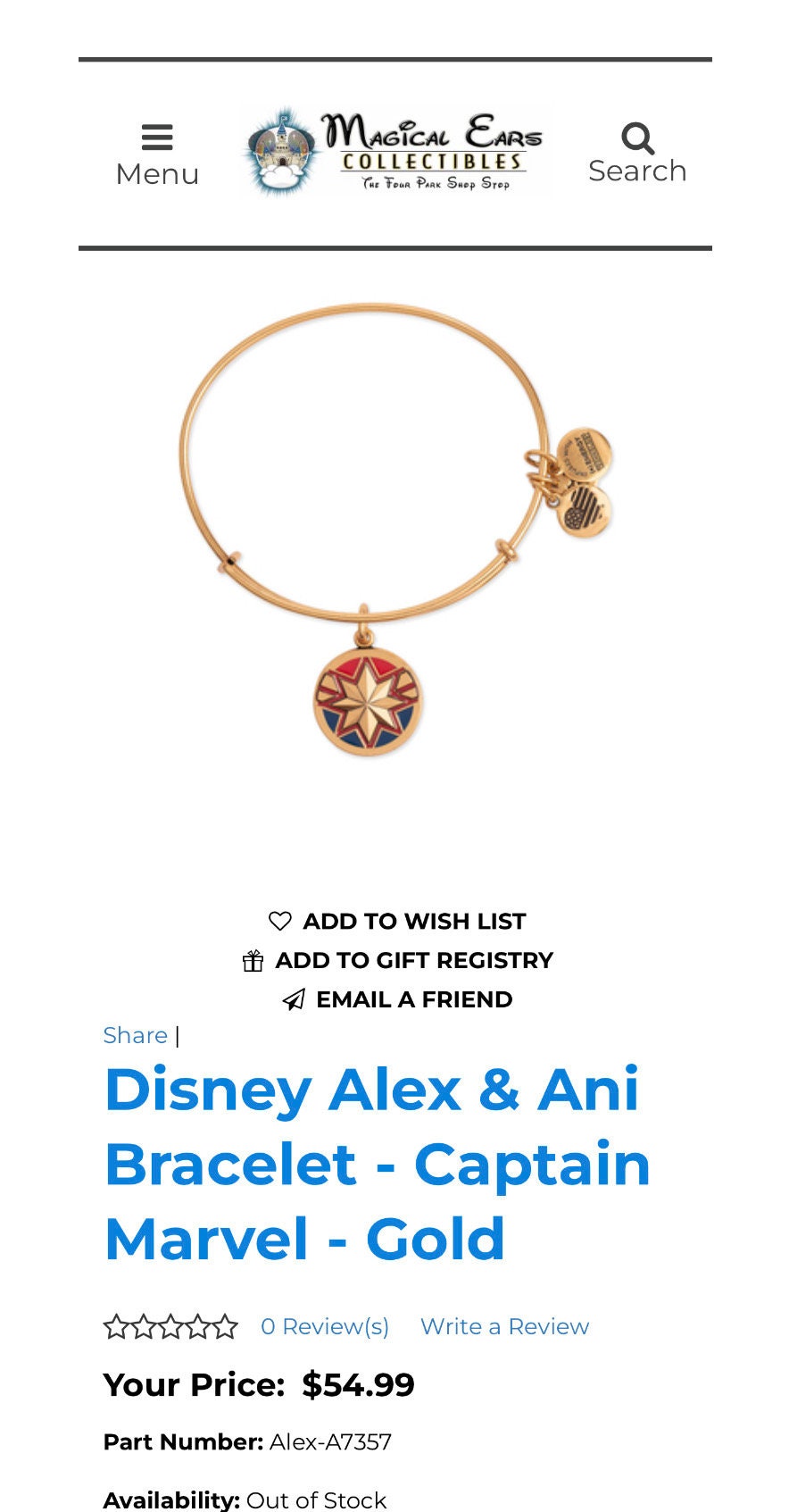 Alex and Ani - Disney Park Exclusive, Captain Marvel Charm Bangle Bracelet - Rafaelian Gold, Collector’s Gift for Her