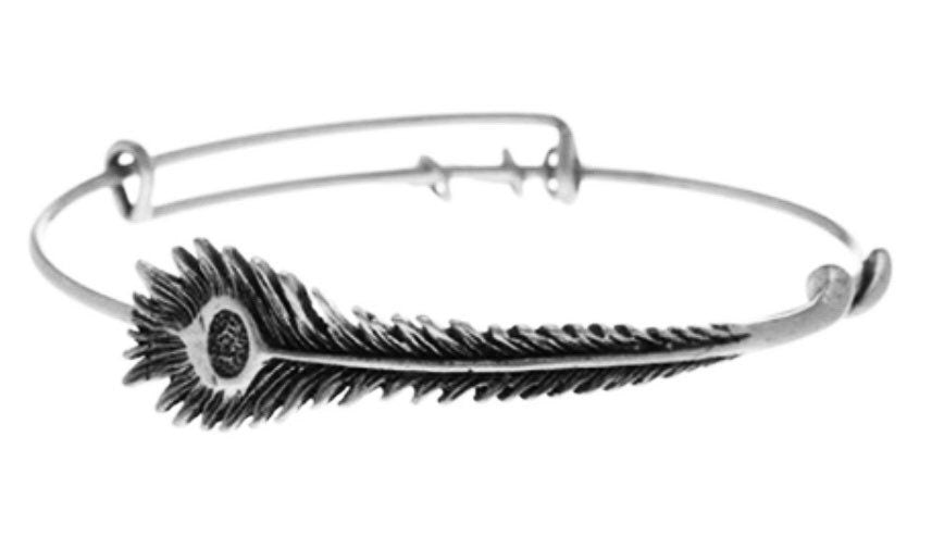 Alex and Ani - Peacock Feather Charm Bangle Bracelet