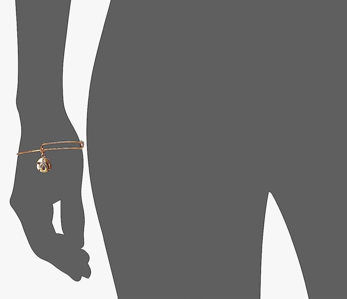 Alex and Ani - Sand Dollar Charm Bangle in Rafaelian Silver/Gold/Rose Gold, w/Swarovski Crystal Stackable, Adjustable, Collect, Gift for Her