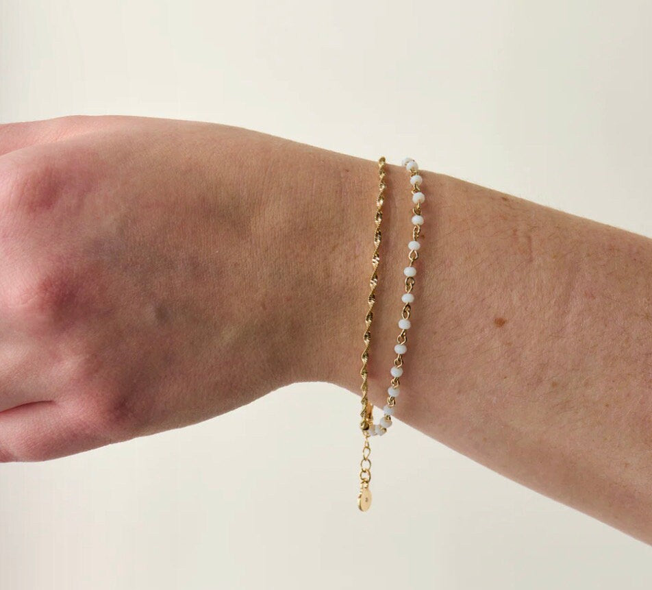 Alex and Ani - Layered Rosary Chain Adjustable with Delicate Chain, Rafaelian Gold, Two Attached Bracelets, NWT + Card, Gift for Her