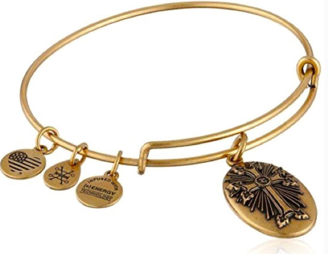 Alex and Ani - Armenian Cross Charm Bangle Rafaelian Gold Finish Bracelet