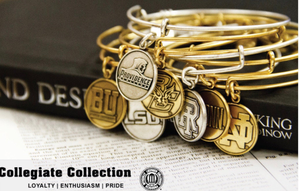 Alex and Ani - North Carolina State University Charm Rafaelian Silver, Alumni/Student, Collectable Gift For Her, School Pride Charm Bangle
