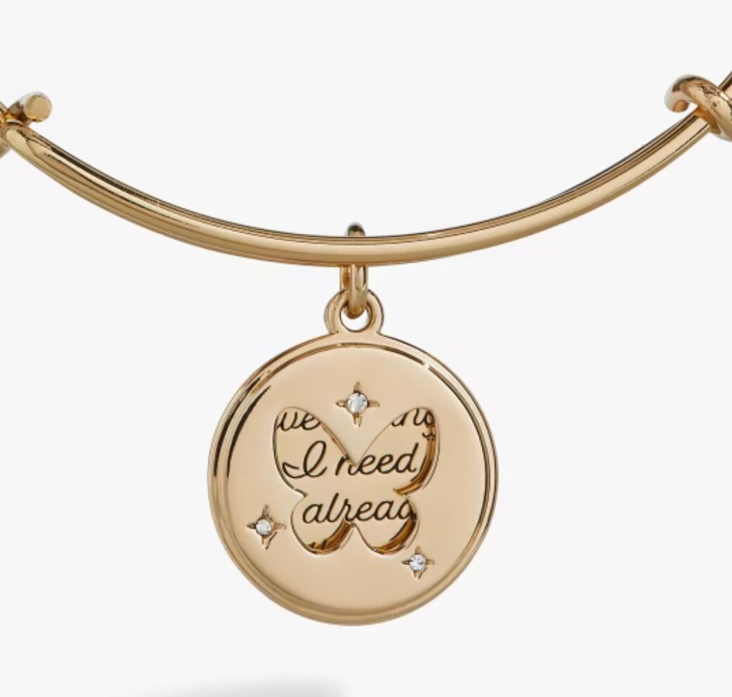 Alex and Ani - Hidden Message Butterfly Charm Bangle Bracelet