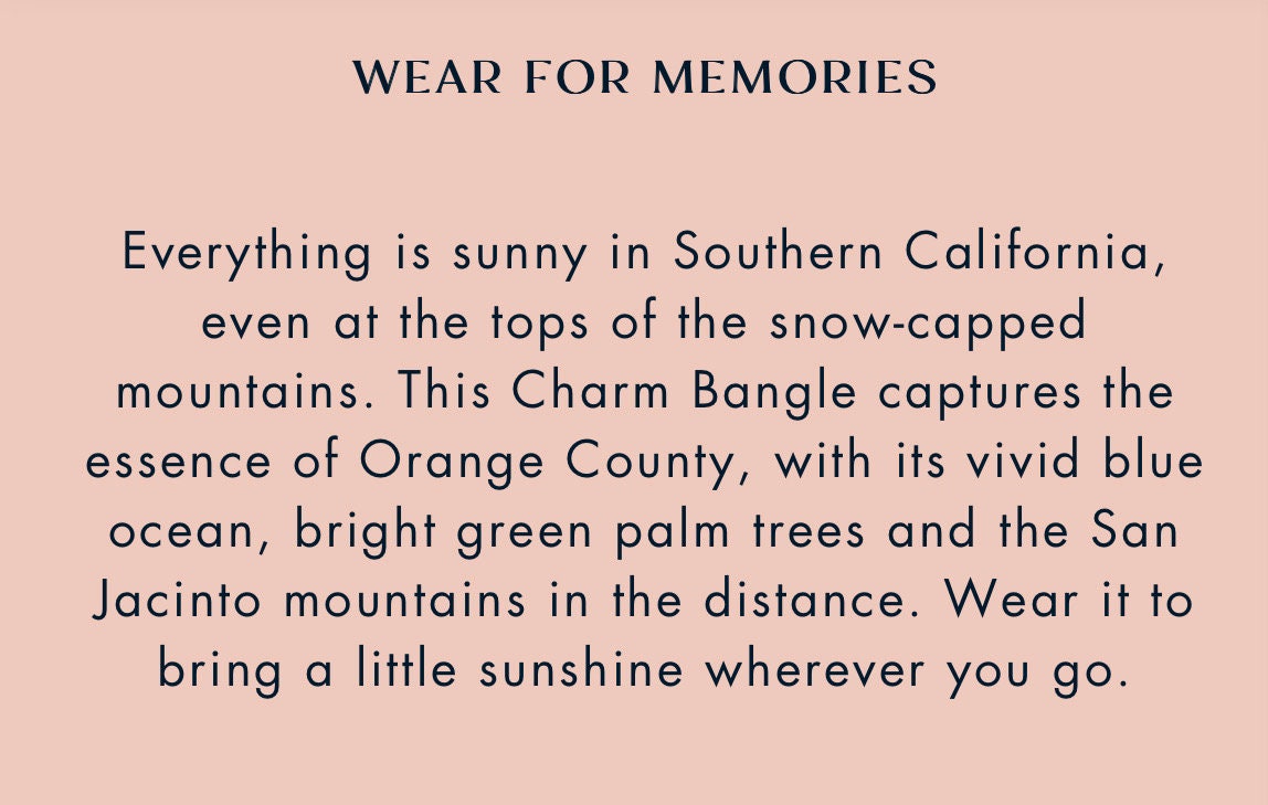 Alex and Ani - Places We Love So Cal Charm, Destination Bangle Bracelet, Rafaelian Silver/Gold, Stackable, Collectors Gift for Her NWT+Card