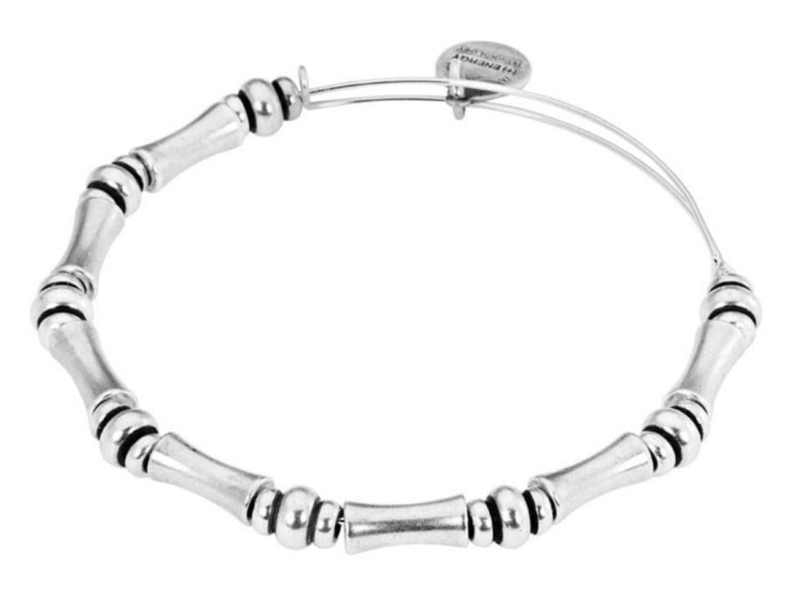 Alex And Ani - Women's Power Of Positivity Bamboo Beaded Bangle, Rafaelian Silver/Gold/Rose Gold Bracelet, Adjustable, Gift for Her