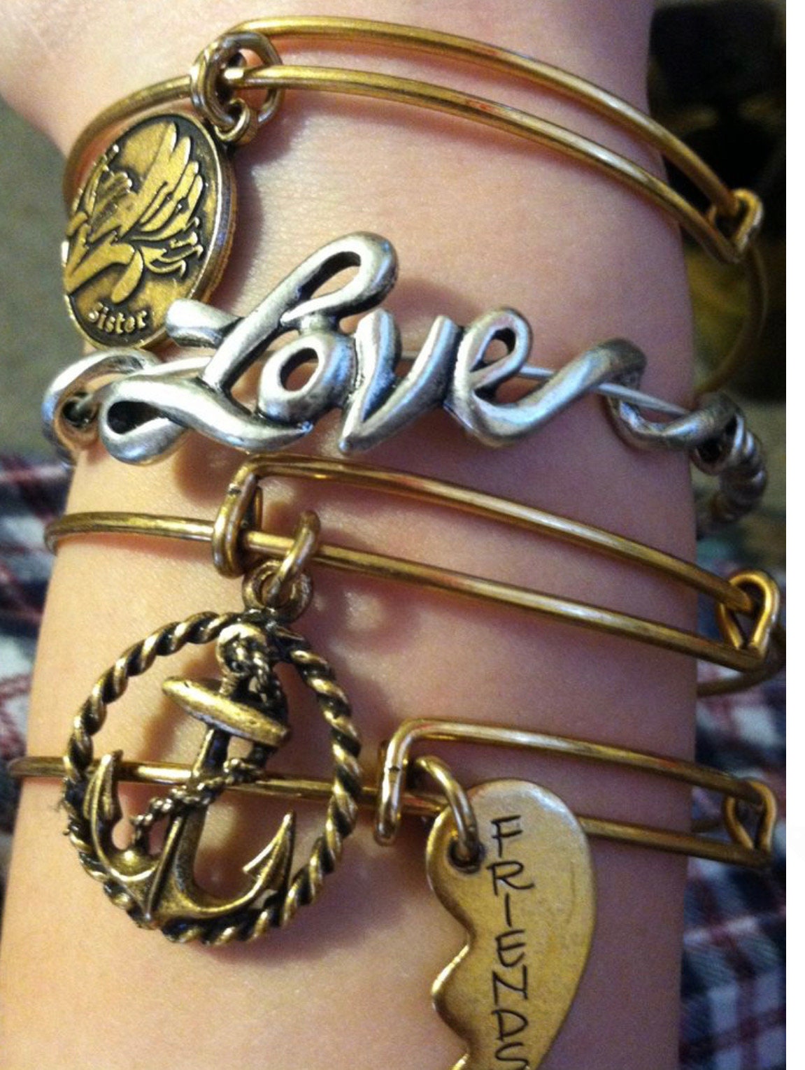 Alex and Ani - Love Beaded Wrap - Vintage Sixty-Six Energy Infused Wrap, Rafaelian Gold/Silver, Bangle Bracelet Gift for Her