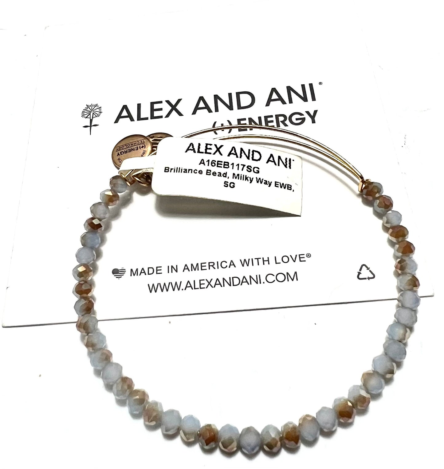 Alex and Ani - Milky Way Beaded Bangle Bracelet - Rafaelian Rose Gold/Gold®, Adjustable & Stackable, Collector’s Gift for Her, NWT + Card