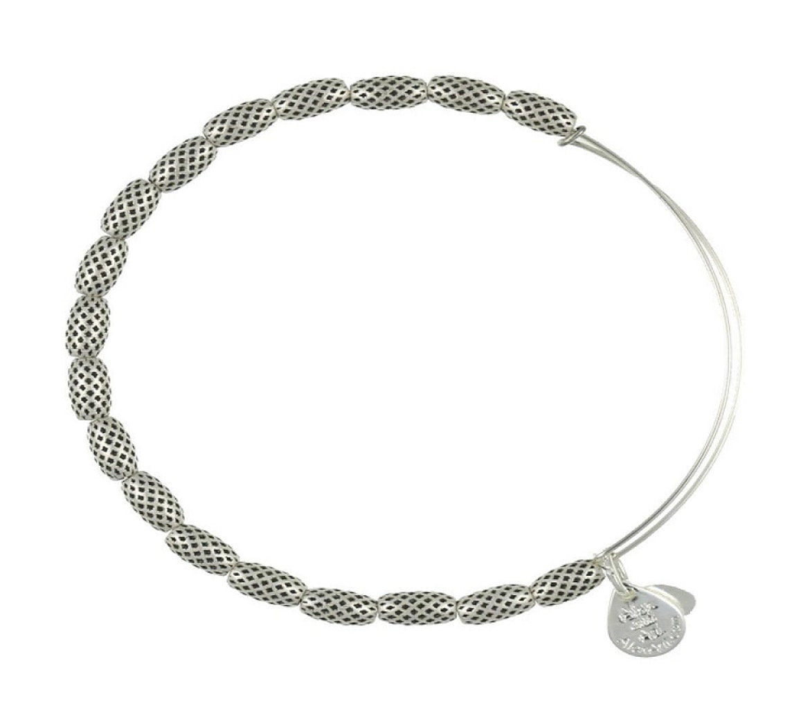 Alex and Ani - Indus Beaded Bangle Bracelet - Shiny Rafaelian Rose Gold/Shiny Silver/Rafaelian Silver®, Adjustable, Collector’s Gift for Her