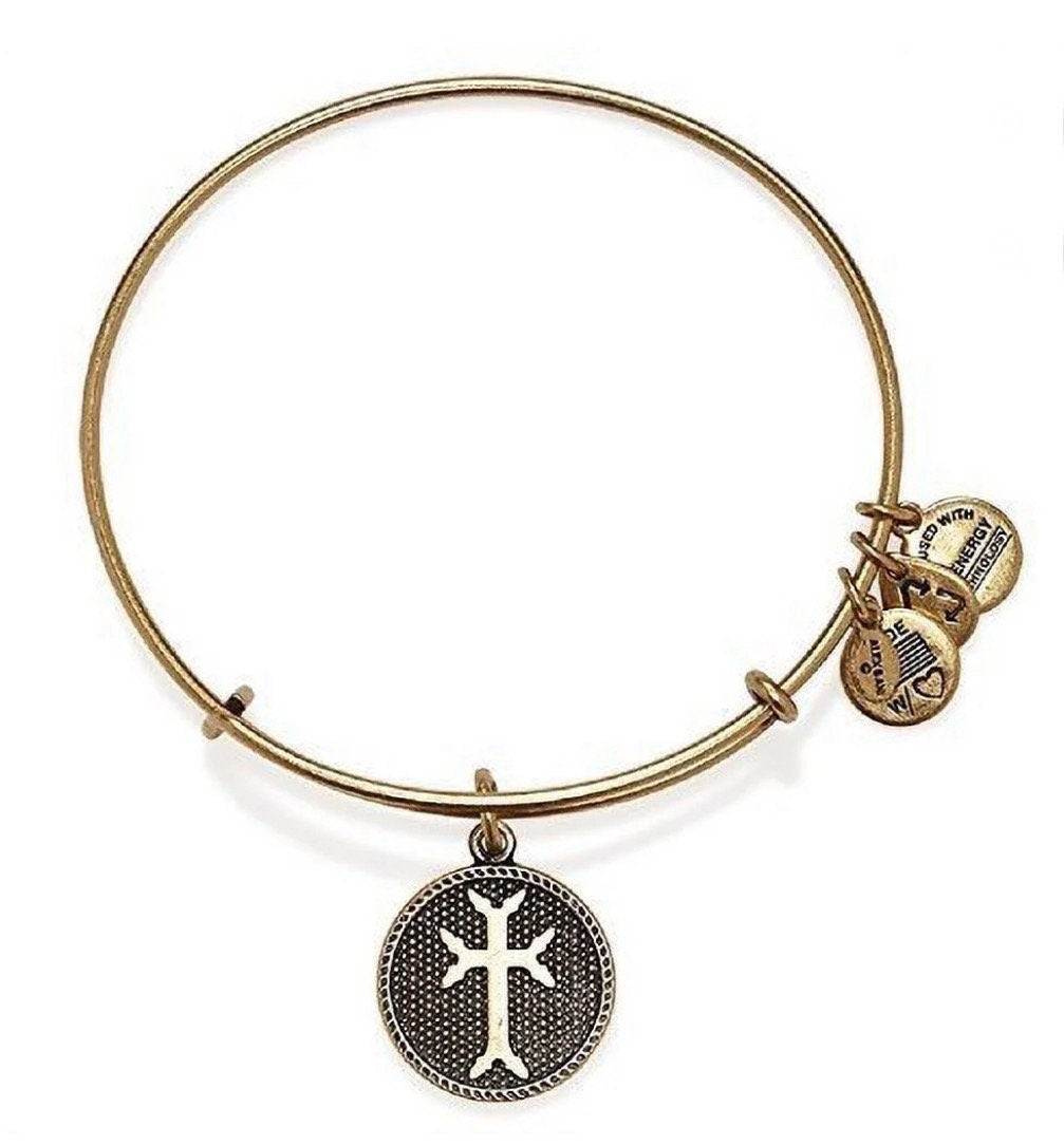 Alex and Ani - Armenian Cross Charm Bangle, Rafaelian Gold/Silver Finish Bracelet