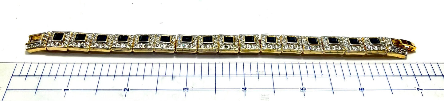 Paris Bijoux Simulated Faceted Sapphire & Rhinestone Bracelet, Wedding Bracelet For Bride, Bride’s Mother, Prom Bracelet, Gift for Her