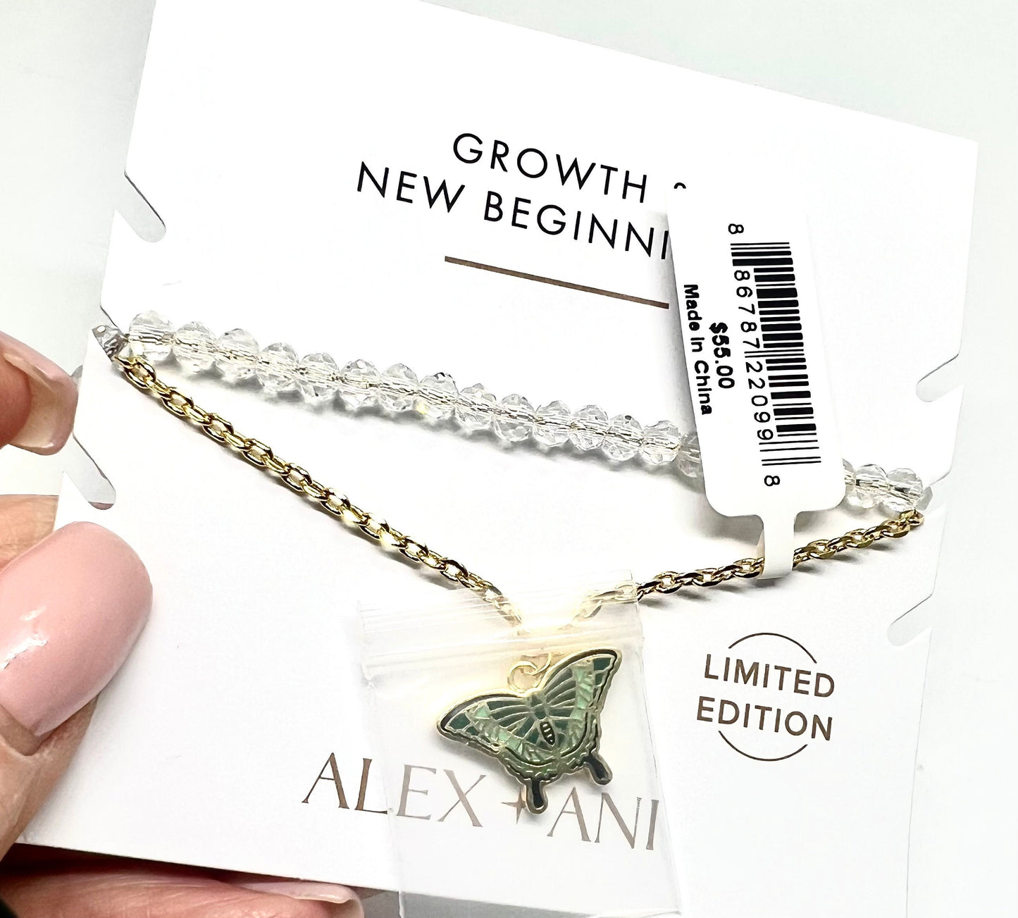 Alex and Ani - Emerald Swallowtail Butterfly Double Charm Bangle Bracelet