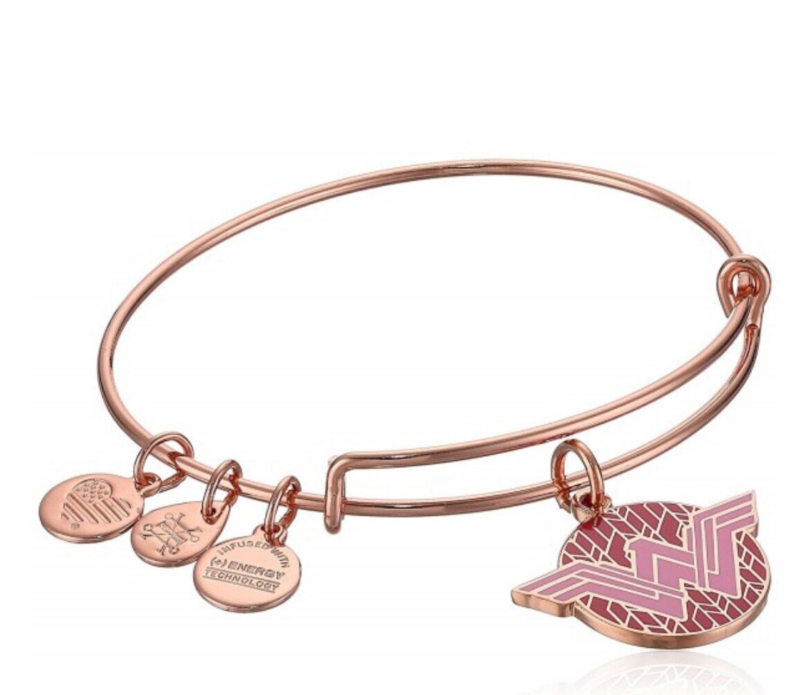 Alex and Ani - Wonder Woman Color Infusion Bangle Bracelet, Enamel and Cloisonné - Shiny Rafaelian Rose Gold, NWT, Collectable Gift for Her