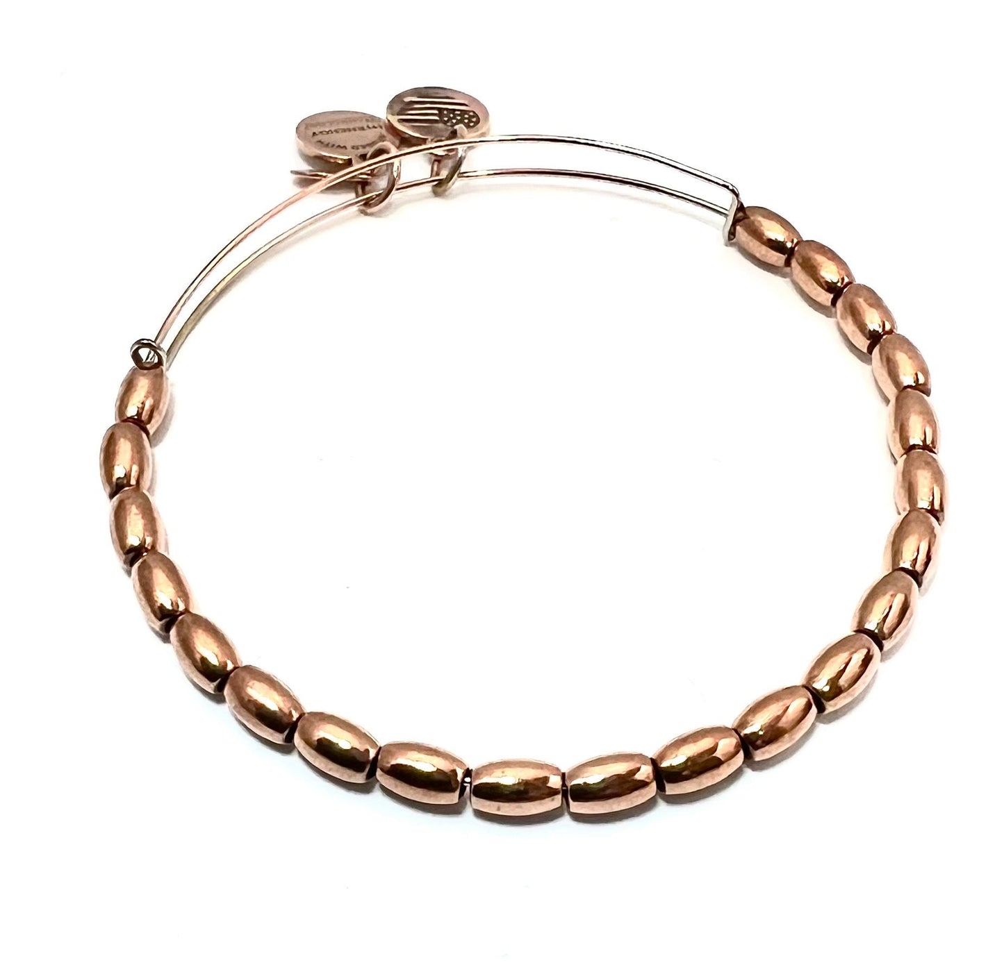 Alex and Ani - Women’s Power Of Positivity Jordan R. Silver/Midnight Silver Beaded Bangle Bracelet, Adjustable, Collectable Gift for Her