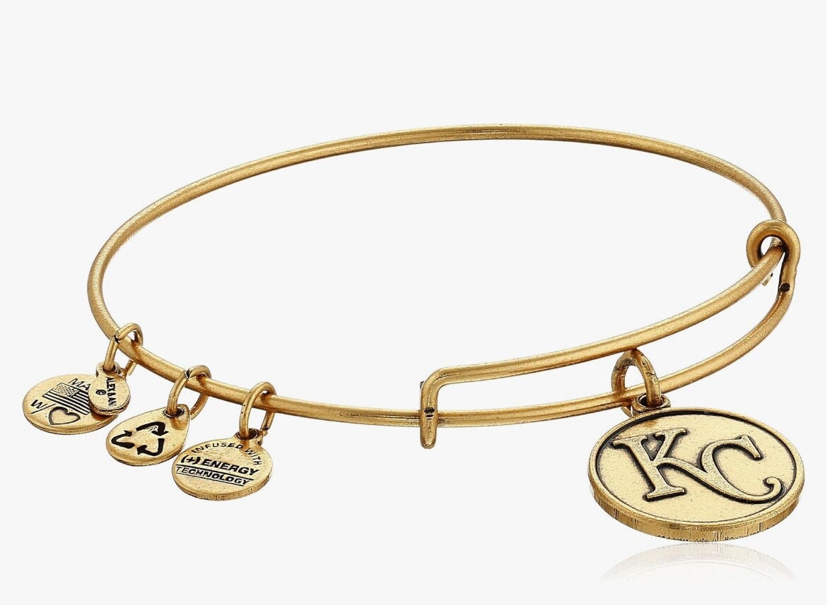 Alex and Ani - Kansas City Royals Cap Logo Charm, MLB Charm, Rafaelian Gold, Bangle Bracelet, Collectable Gift for Her, Baseball Fan