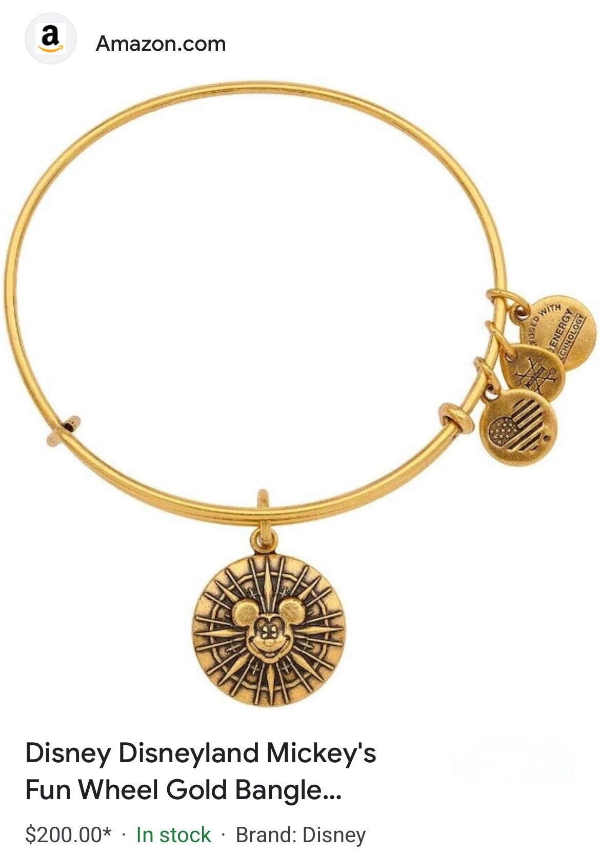 Alex and Ani - Disney Park Exclusive Charm Bracelet - Calif. Adventure’s Mickey's Fun Wheel, New In Box, Rafaelian Gold, Collectable