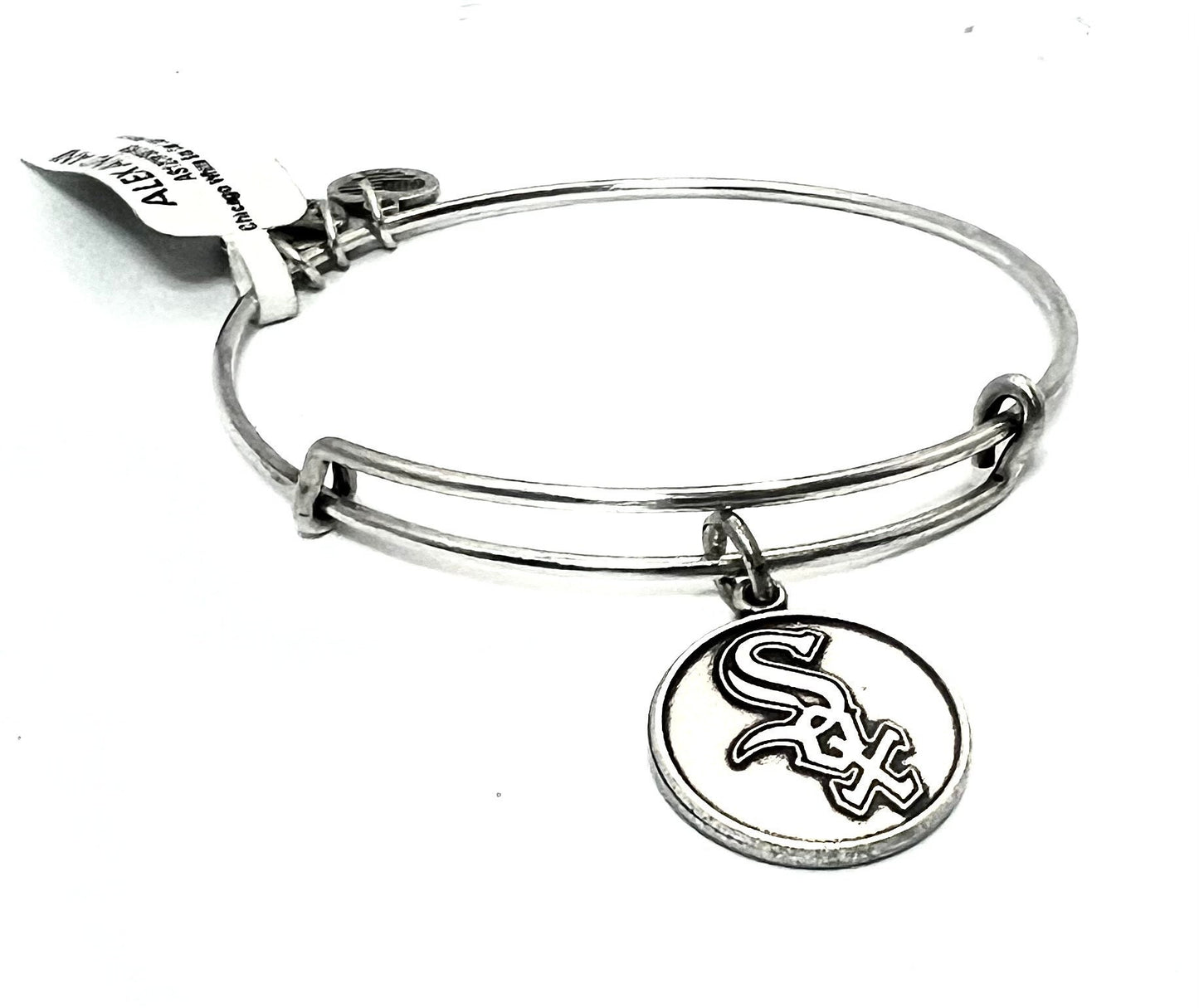 Alex and Ani - Chicago White Sox Cap Logo Charm, MLB Charm Rafaelian Silver Bangle Bracelet, Collectable Gift for Her, NWOT, NWT