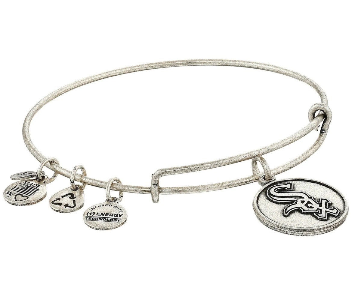 Alex and Ani - Chicago White Sox Cap Logo Charm, MLB Charm Rafaelian Silver Bangle Bracelet, Collectable Gift for Her, NWOT, NWT