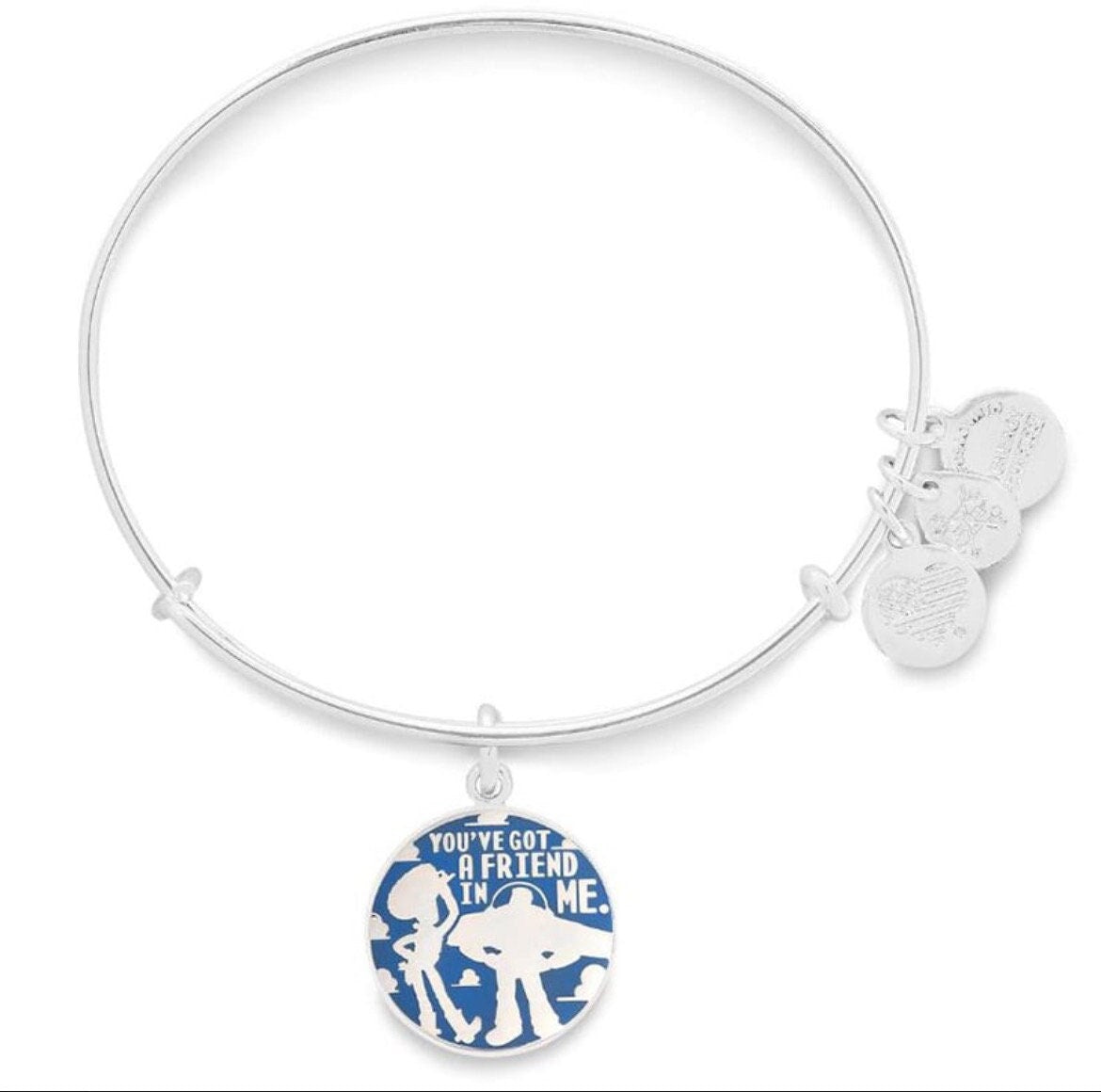 Alex and Ani - Disney Park Exclusive You’ve Got A Friend In Me Bangle Bracelet, Buzz Lightyear, Shiny Silver, NWOT, Collectable Gift for Her