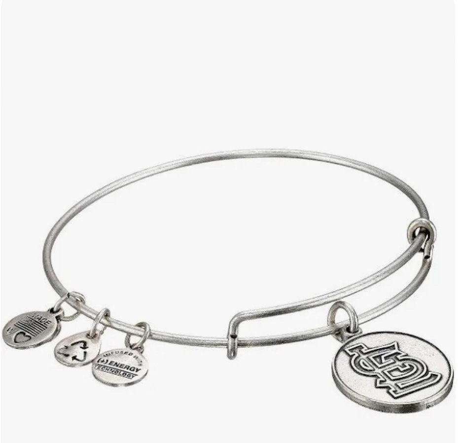 Alex and Ani - St. Louis Cardinals Cap Logo Charm, MLB Charm Rafaelian Silver Bangle Bracelet, Collectable Gift for Her, NWOT