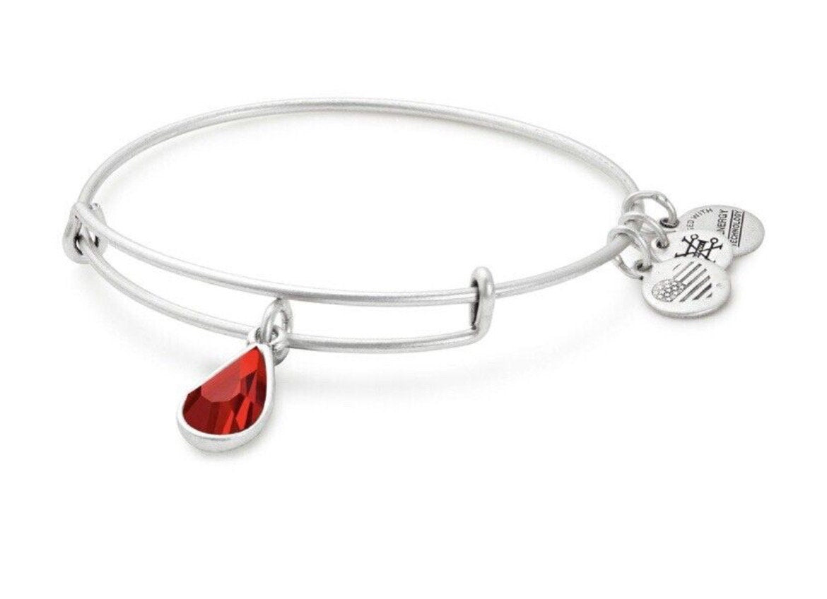 Alex and Ani - July Birthstone Siam Swarovski Crystal Charm Bangle Bracelet