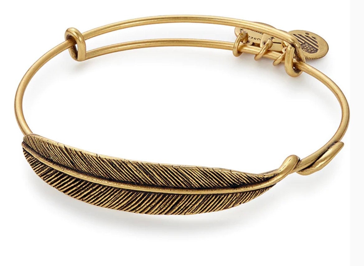 Alex and Ani - Spiritual Armor Feather Charm Bangle Bracelet