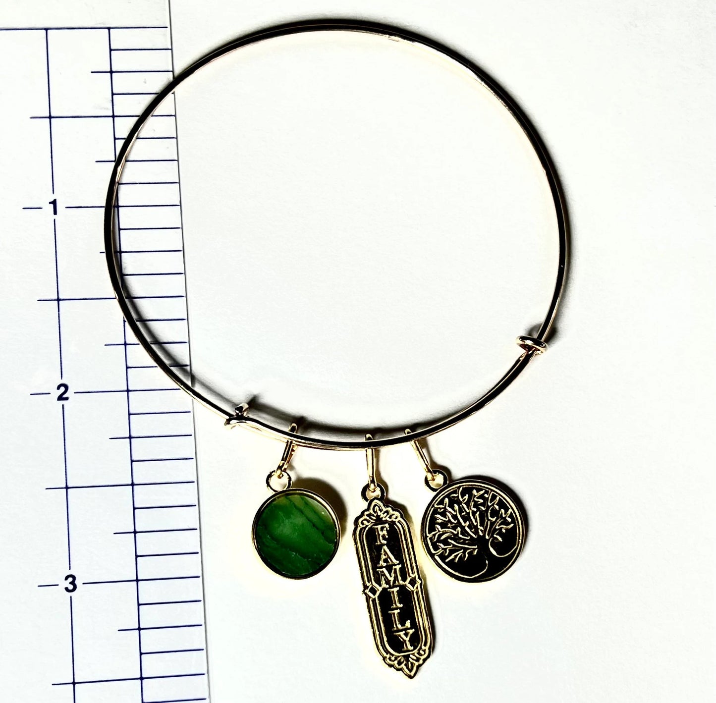 Alex and Ani - 3 Charms, 14k Gold Plated Family Set Station Charms with Bangle