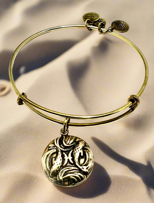 Alex and Ani - Pisces Zodiac Charm (February 19 - March 20) Wear for Balance + Creativity, Rafaelian Gold Bangle Bracelet