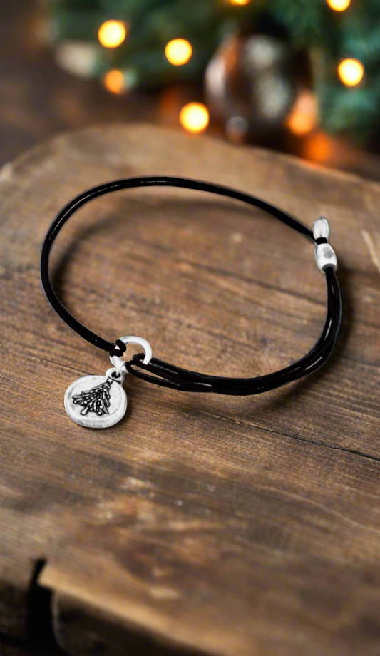 Alex and Ani - Christmas Tree  Charm Kindred Pull Cord Bracelet
