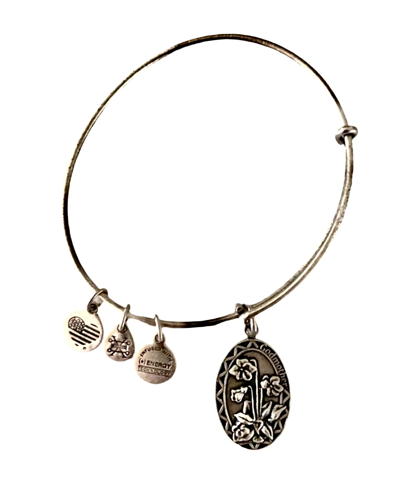 Alex and Ani - Godmother Charm Bangle Bracelet in Rafaelian Silver