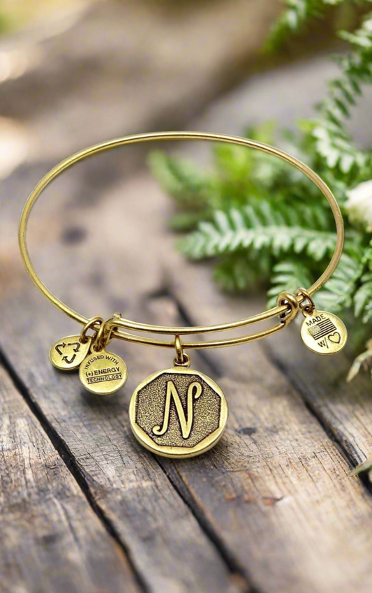 Alex and Ani - “N” Initial Charm Bracelet Bangle