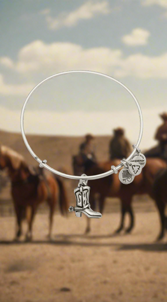 Alex and Ani - Cowboy Boot Charm Adjustable Bangle Bracelet