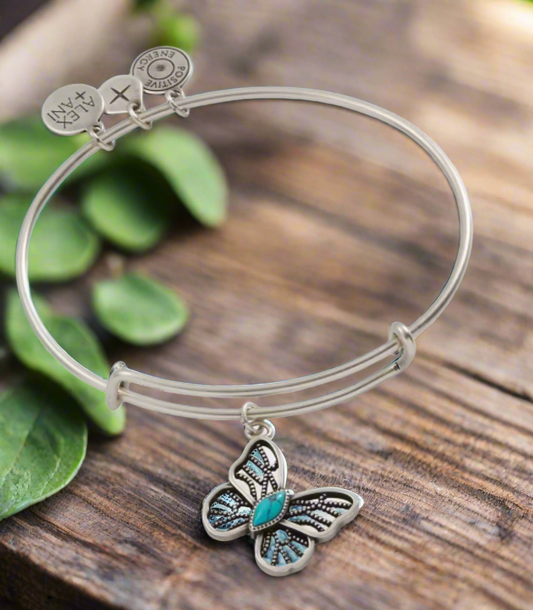 Alex and Ani - August Butterfly of the Month, Turquoise Stone Charm Bangle