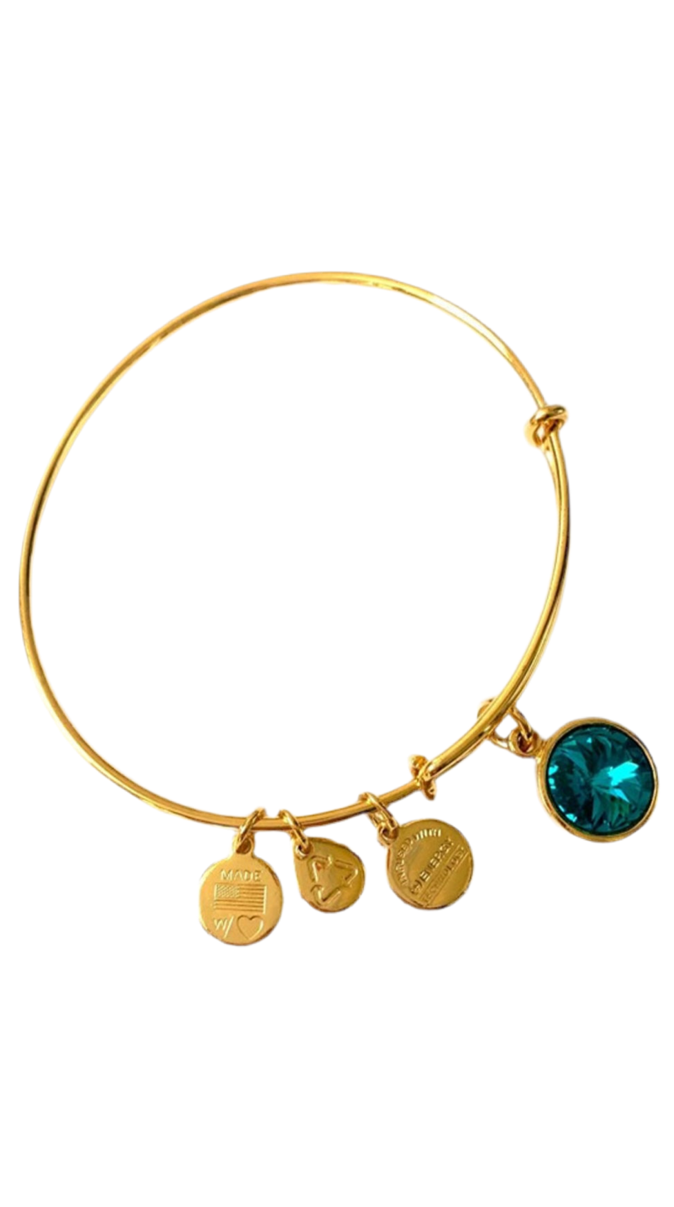 Alex and Ani - December Birthstone Blue Zircon Crystal Charm Bangle Bracelets, 3 Styles