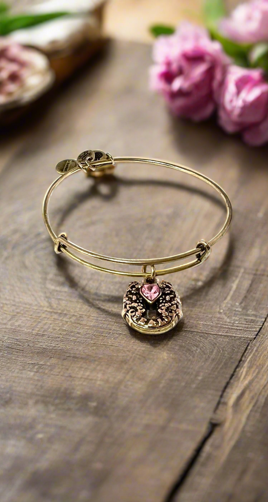 Alex and Ani – Fortune’s Favor Bangle Bracelet, Rafaelian Antique Gold, with Swarovski Crystal
