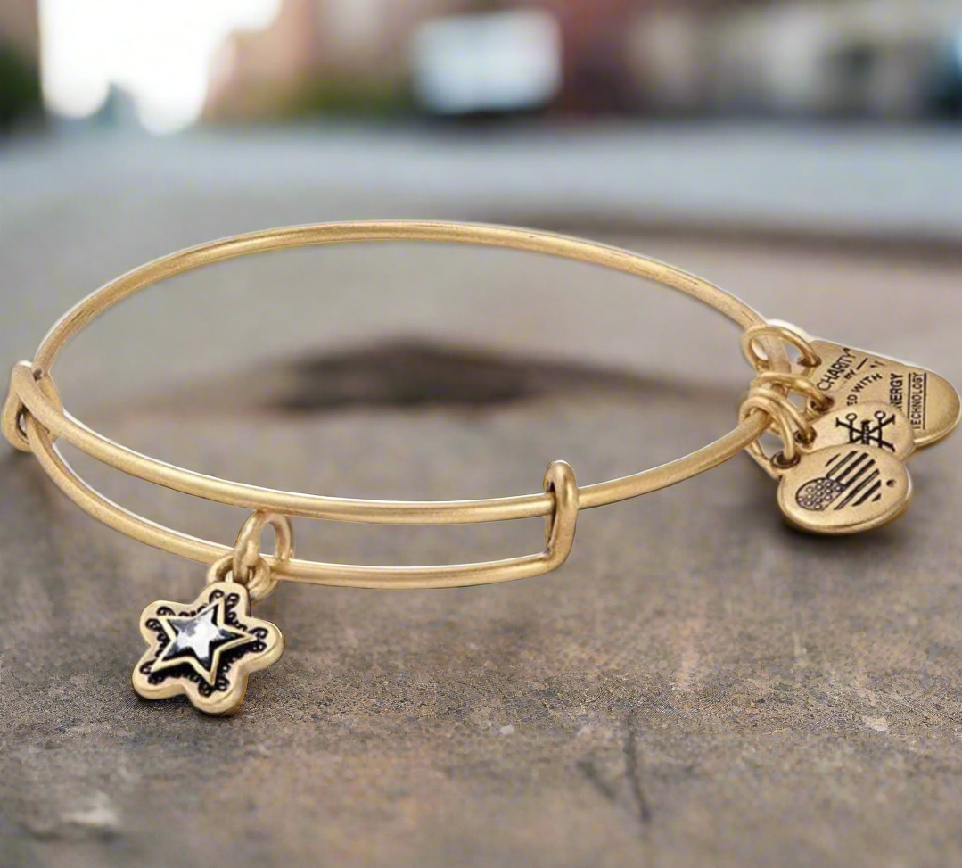 Alex and Ani - True Wish Star Charm Bangle Bracelet with Swarovski Crystal Star