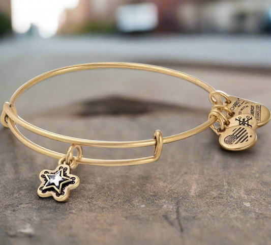 Alex and Ani - True Wish Star Charm Bangle Bracelet with Swarovski Crystal Star