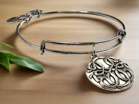 Alex and Ani - Path of Life Embossed Charm Bangle, Rafaelian Gold/Silver