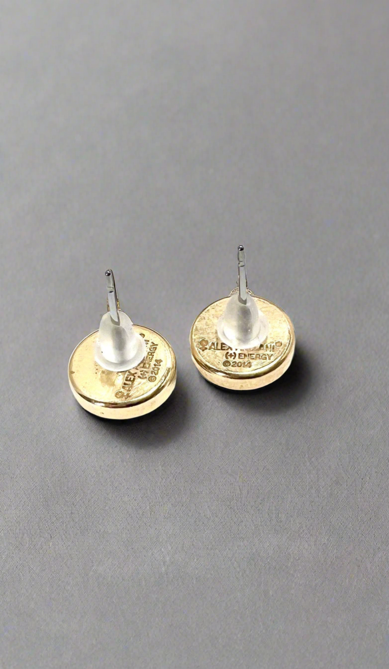 Alex and Ani - Ohm Symbol Stud Earrings, 14k Gold Plated