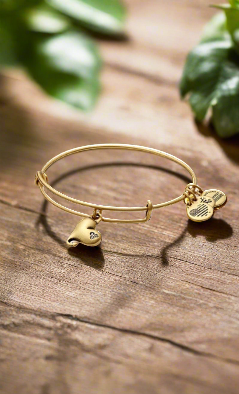 Alex and Ani - Cupid’s Heart With Swarovski Crystals Charm Bangle Bracelet