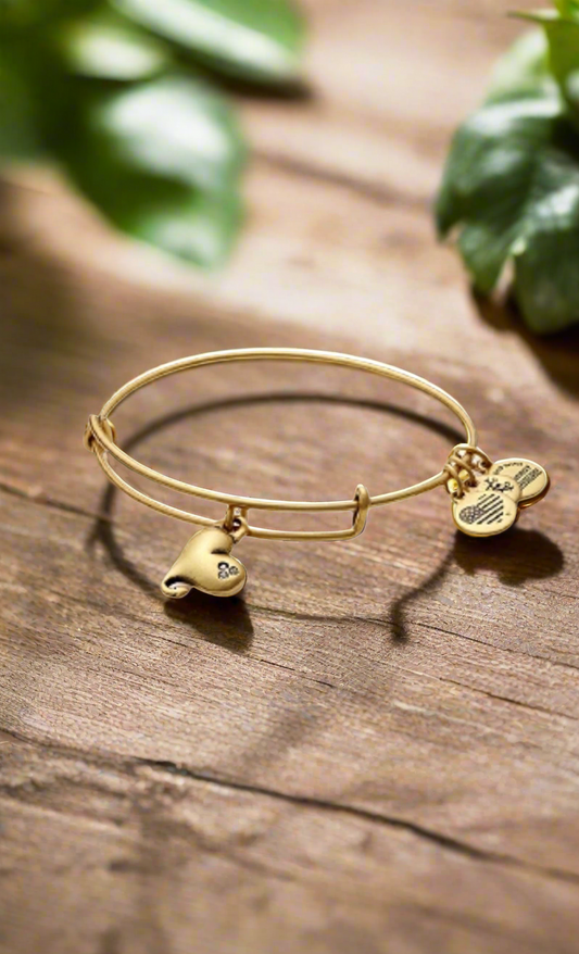 Alex and Ani - Cupid’s Heart With Swarovski Crystals Charm Bangle Bracelet