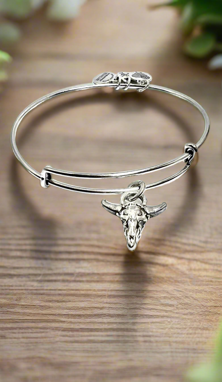 Alex and Ani - Spirited Skull Charm Bangle Bracelet
