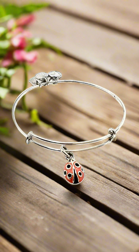 Alex and Ani - The Lady Bug Charm Bracelet Bangle, Color Infusion