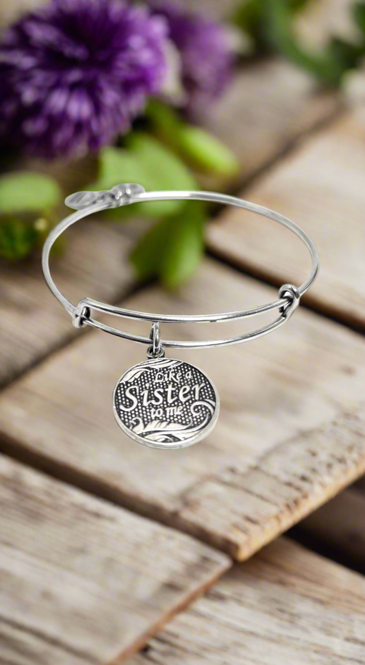 Alex and Ani - Like A Sister To Me Charm Bangle Bracelet Rafaelian Silver