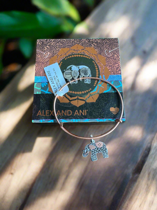 Alex and Ani - Elephant III Charm Bangle Bracelet, Two Toned